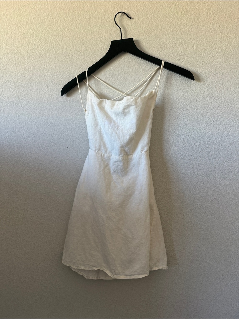 MAJORELLE White Double-Strap Mini Slip Dress